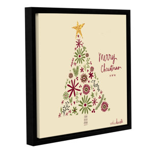 Christmas Tree Framed Textual Art on Wrapped Canvas