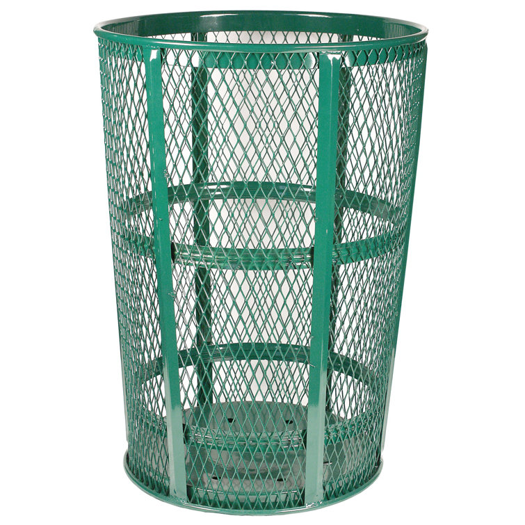 Witt Expanded Basket Receptacle Metal 48 Gallon Trash Can ...