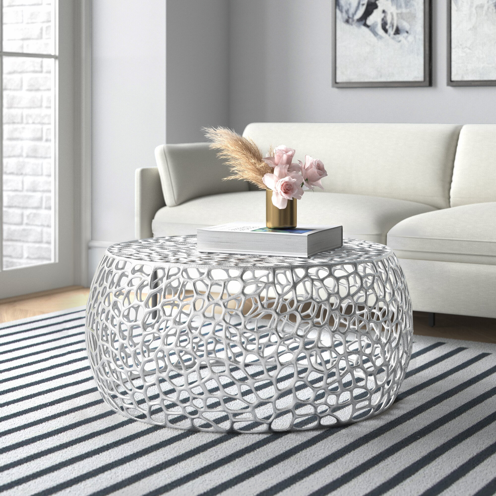 wayfair silver side table