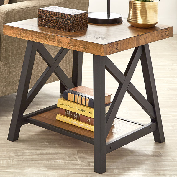 Laurel Foundry Modern Farmhouse Isakson Trestle End Table with Storage & Reviews Wayfair