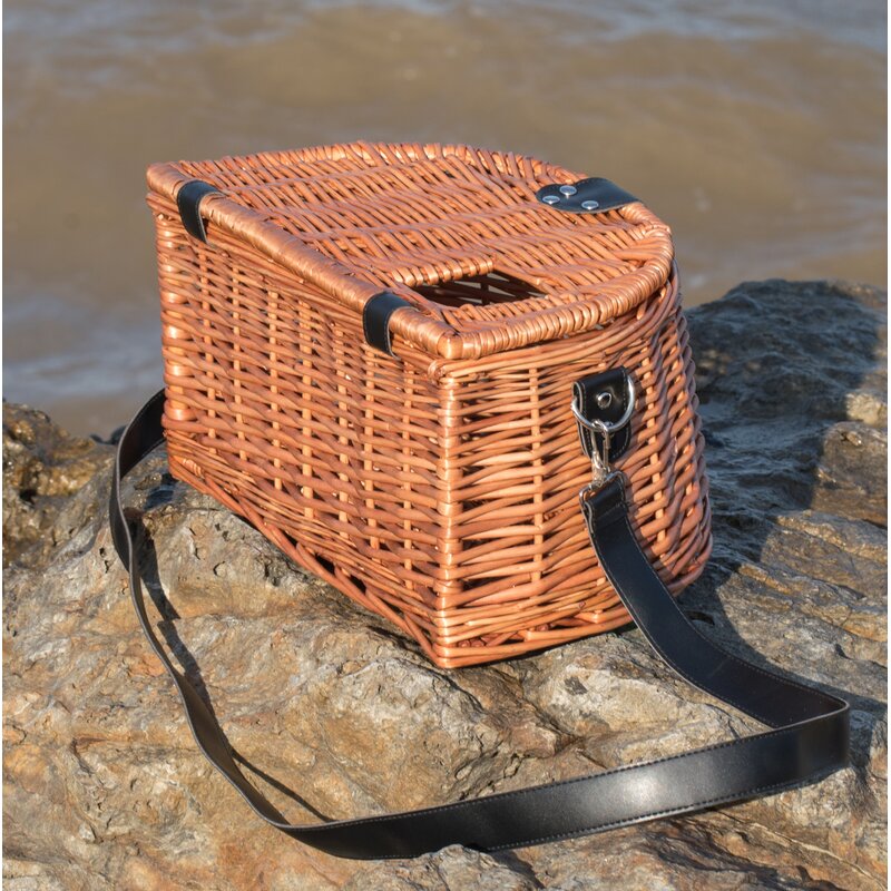 wicker bike basket with lid