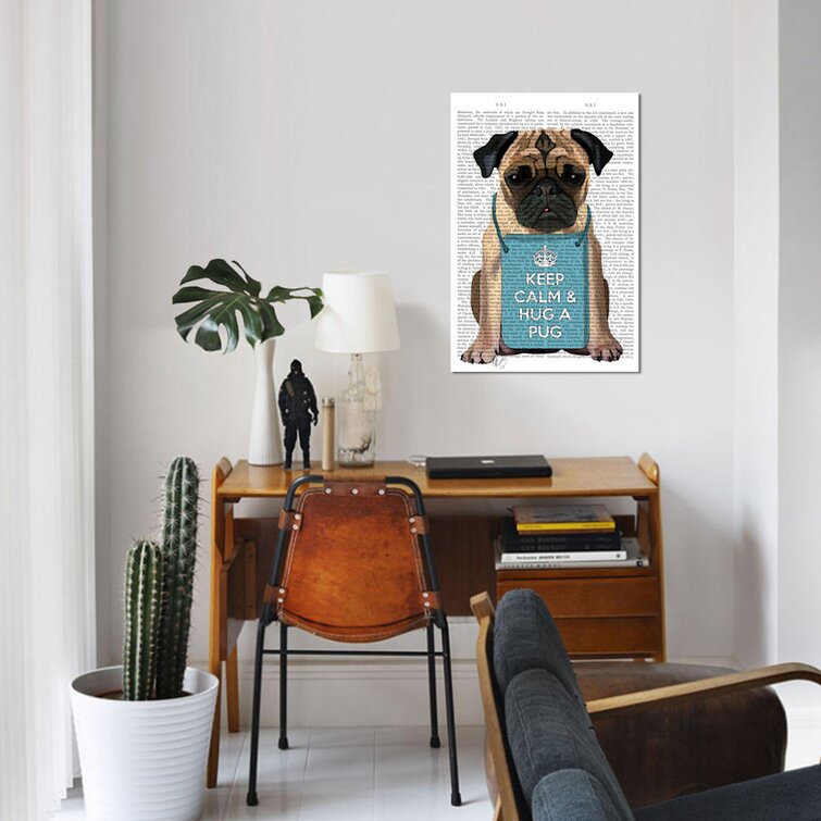 East Urban Home Hug A Pug By Fab Funky Wrapped Canvas Gallery Wrapped Canvas Giclee Wayfair