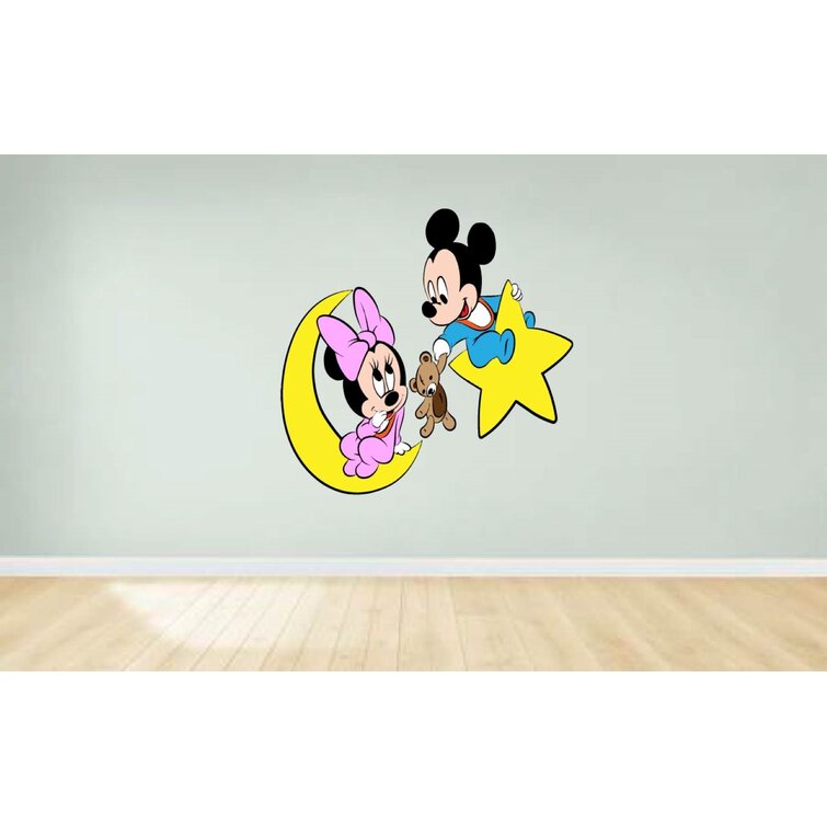 Cartoon Wall Stickers Kids Bedroom Art Decor Cute Mickey Minnie Mouse Baby Art