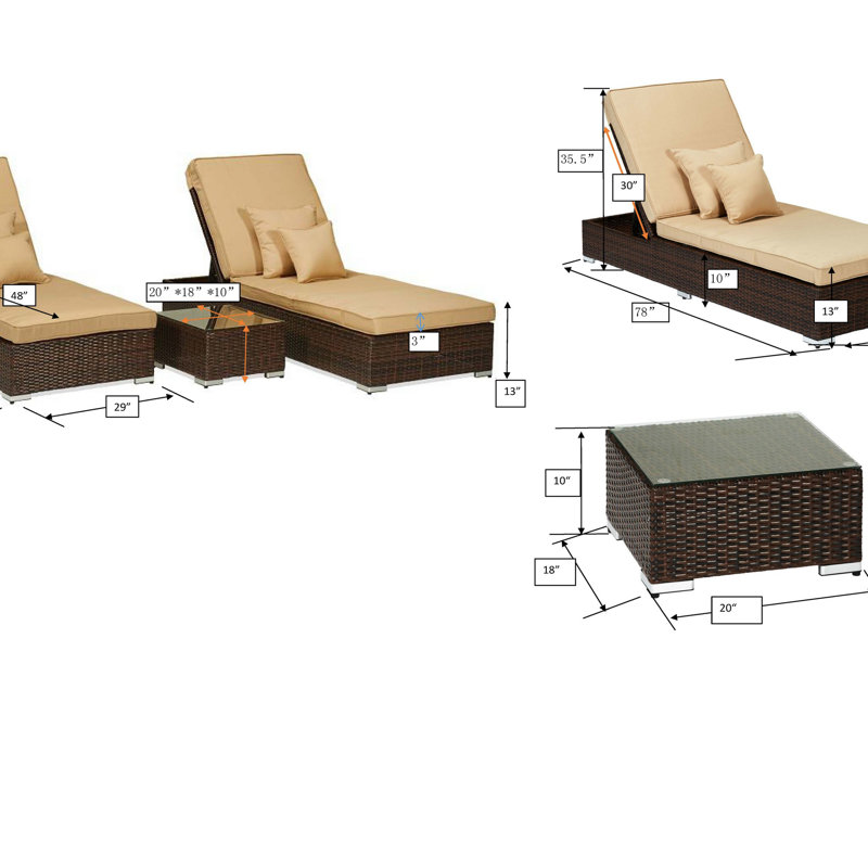Breakwater Bay Ismail Monaco 3 Piece Rattan Seating Group Conversation Set With Cushions Reviews Wayfair