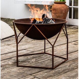 Brecken Iron Charcoal/Wood Burning Fire Pit By Freeport Park