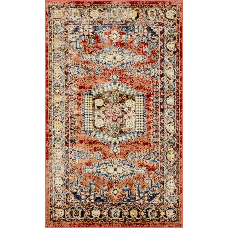 Astoria Grand Nathanson Oriental Red/Beige/Blue Area Rug & Reviews