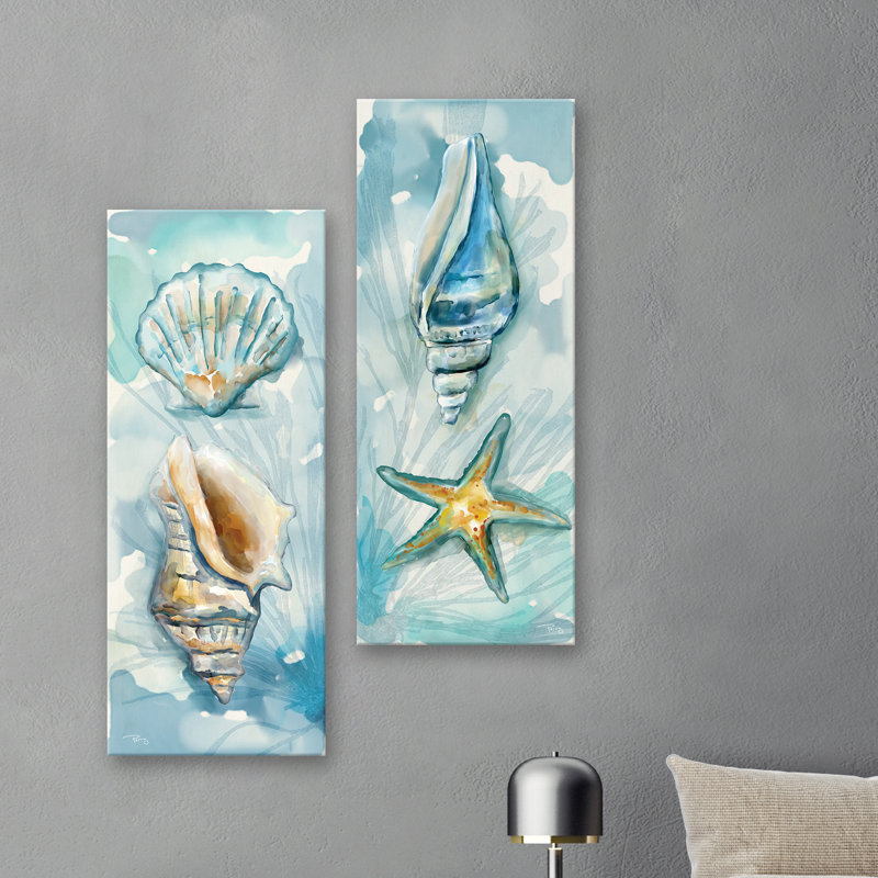 Highland Dunes Watercolor Shells I And Ii Watercolor Painting