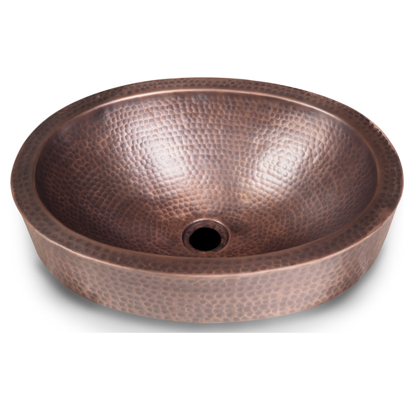 Monarch Abode Hand Hammered Metal Oval Vessel Bathroom Sink & Reviews