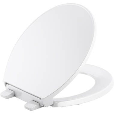 Stonewood Round Closed-Front Toilet Seat Replacement Quiet Close Lid Bath White 