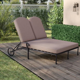 Double Patio Chaise Lounge Chairs You Ll Love Wayfair Bean Double Chaise Lounge With Cushion