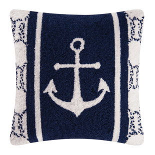 Hand Hooked Pillows Wayfair Sailor S Bay Hooked Throw Pillow