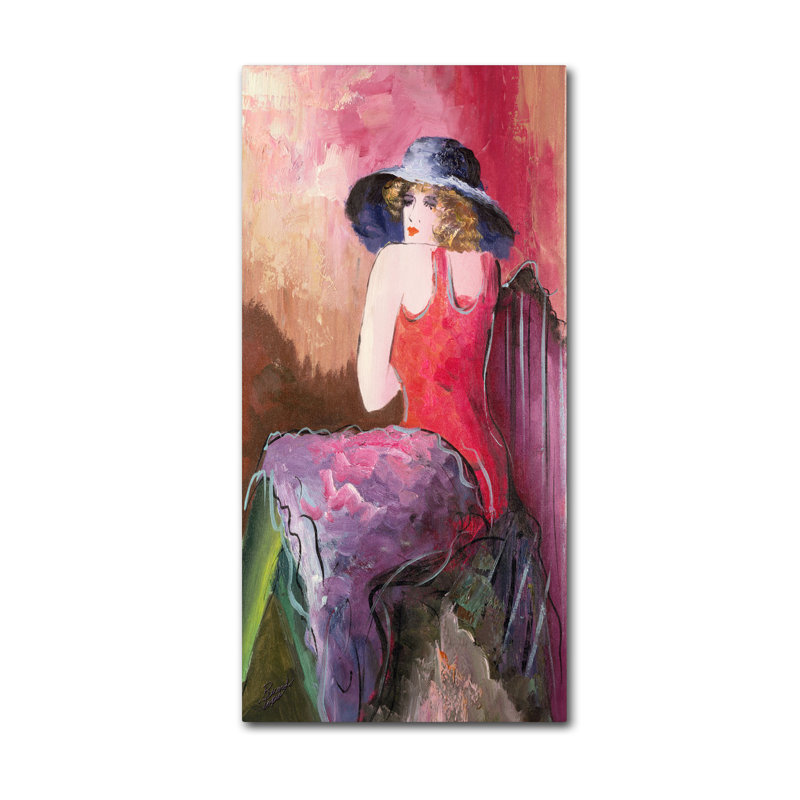 Trademark Art Woman With Blue Hat By Rosario Tapia Painting