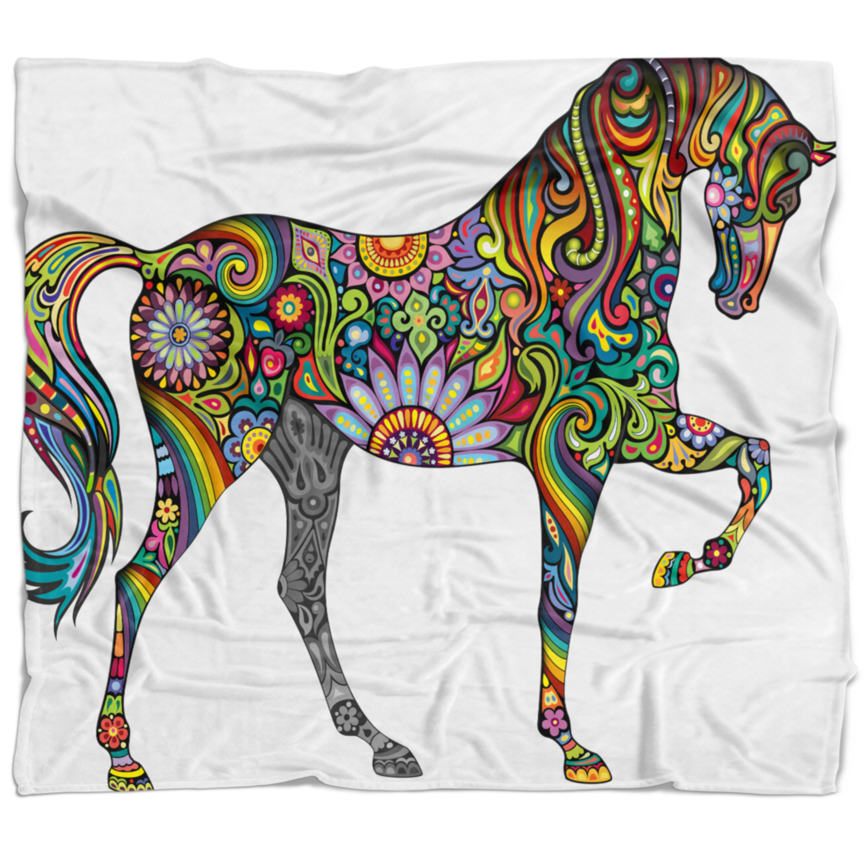 East Urban Home Animal Cheerful Horse Blanket Wayfair