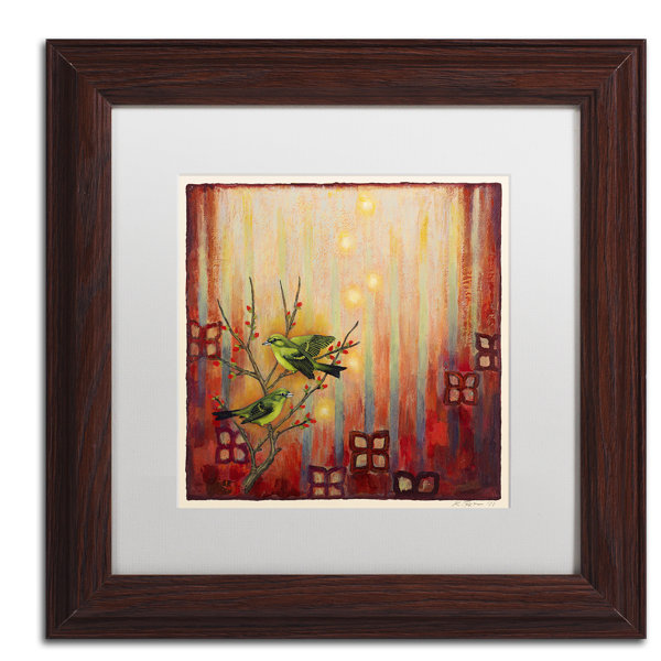 Trademark Art Sunset Birds By Rachel Paxton Framed Painting