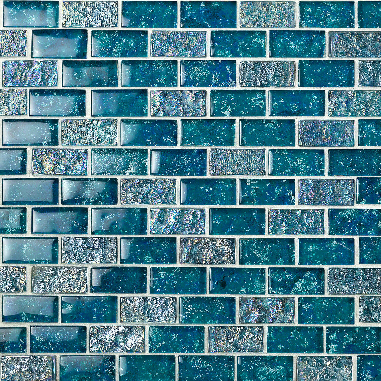 1x2 White Iridescent Brick Glass Mosaic For Wall Tile
