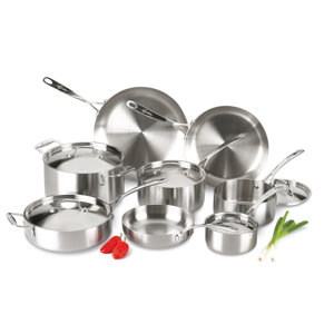 Axia Stainless Steel Tri Ply 13 Piece Cookware Set
