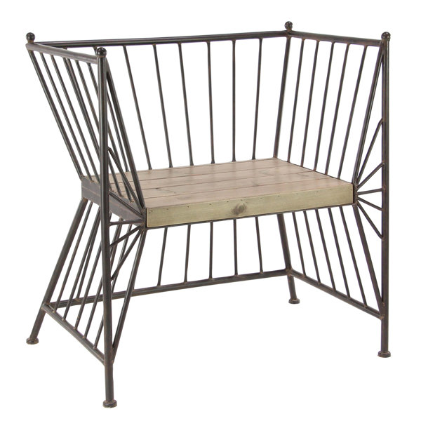17 stories dhawal modern iron patio chair with wooden slab seat reviews wayfair - Modern Iron Patio Furniture 17 stories dhawal modern iron patio chair with wooden slab seat reviews wayfair - Modern Iron Patio Furniture