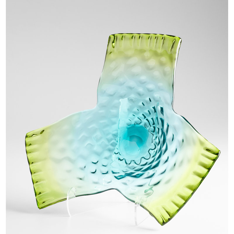 Cyan Design Glass Abstract Contemporary Decorative Plate In Green Blue Perigold 1940s decorative plate depicting a lobster on the sea bed. perigold