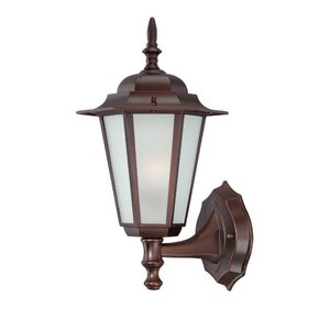Stovall Traditional 1-Light Glass Shade Outdoor Sconce