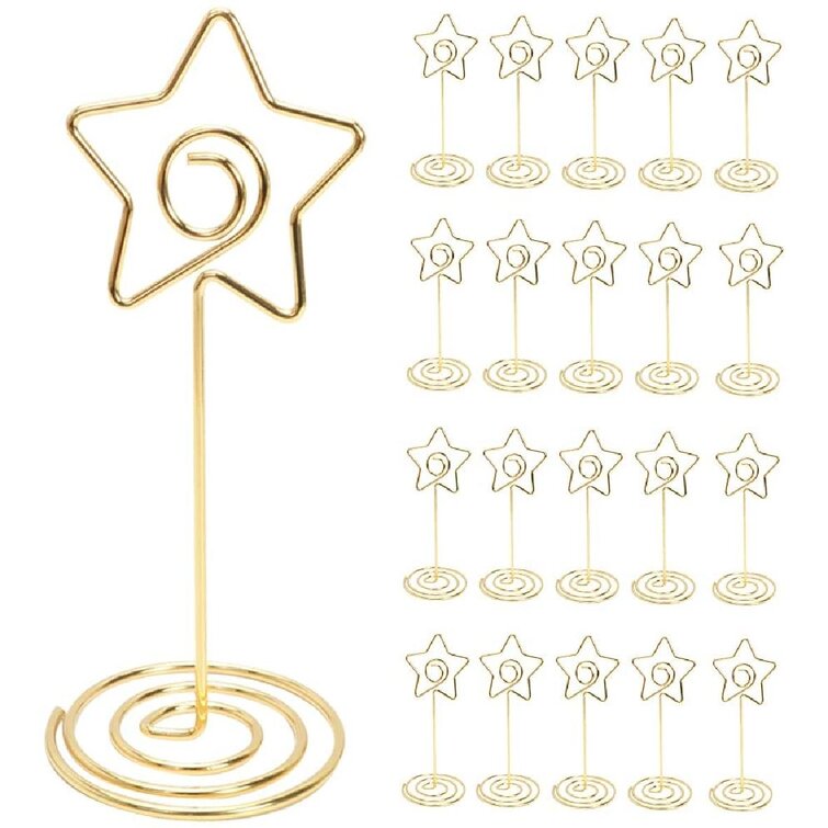 Star Wedding Decor Metal Memo Stands Number Holders Place Card Clips Note Clip 