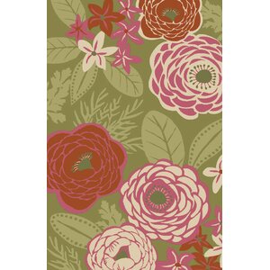 Roxie Green/Pink Indoor/Outdoor Area Rug