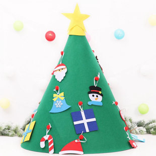 3Pcs DIY Kids Wool Felt Cute Christmas Tree pendant Home Decorative Gift 