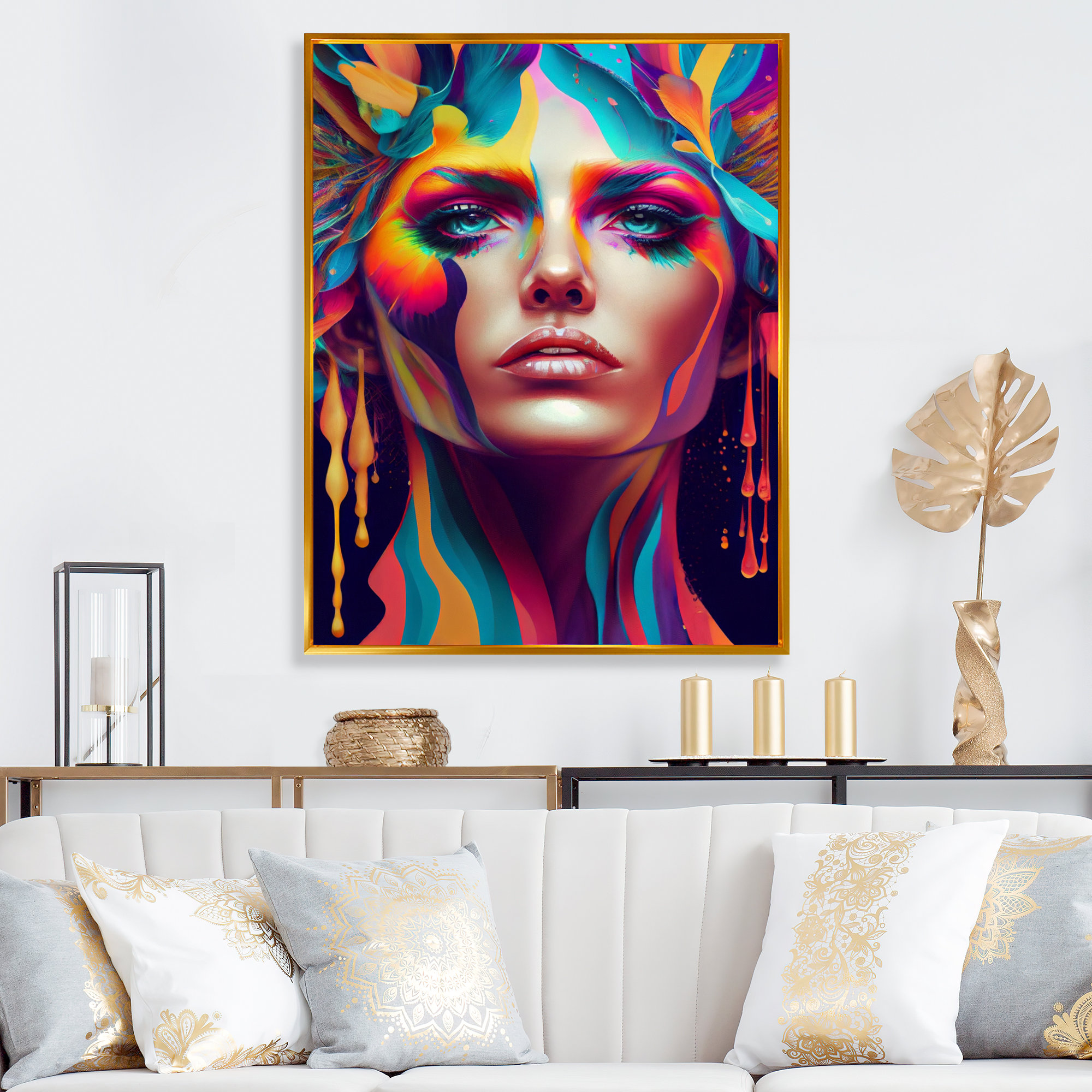 Mercer41 Avant Garde Feather Sensual Portrait V - Graphic Art on Canvas ...