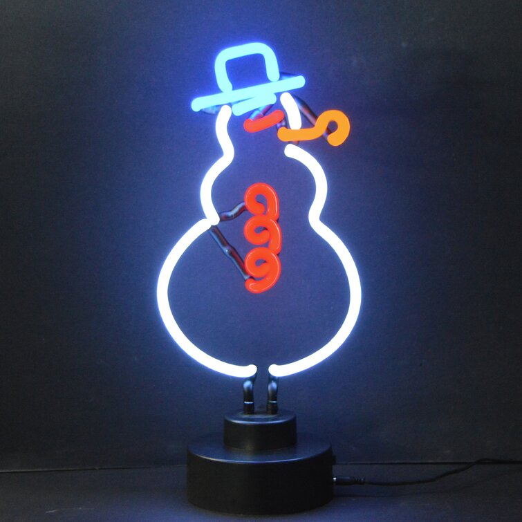 neon snowman light