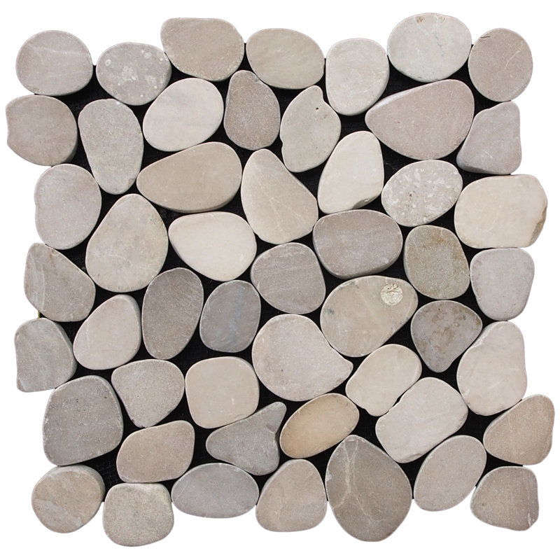 Pebble Tile Sliced Random Sized Natural Stone In Sliced Pebble Random Sized Natural Stone Tile In Tan