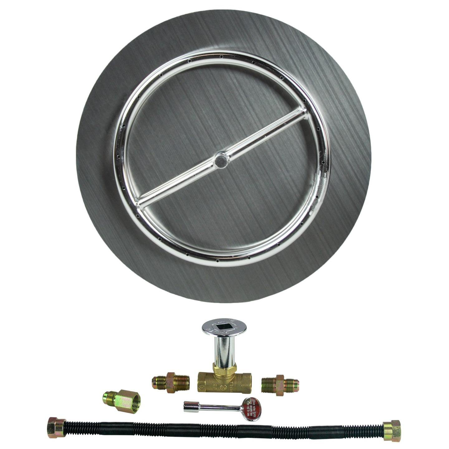 The Original 18 NG Stainless Steel Burner Pan with 12 Stainless Steel Ring Fire Pit Kit Dreffco 