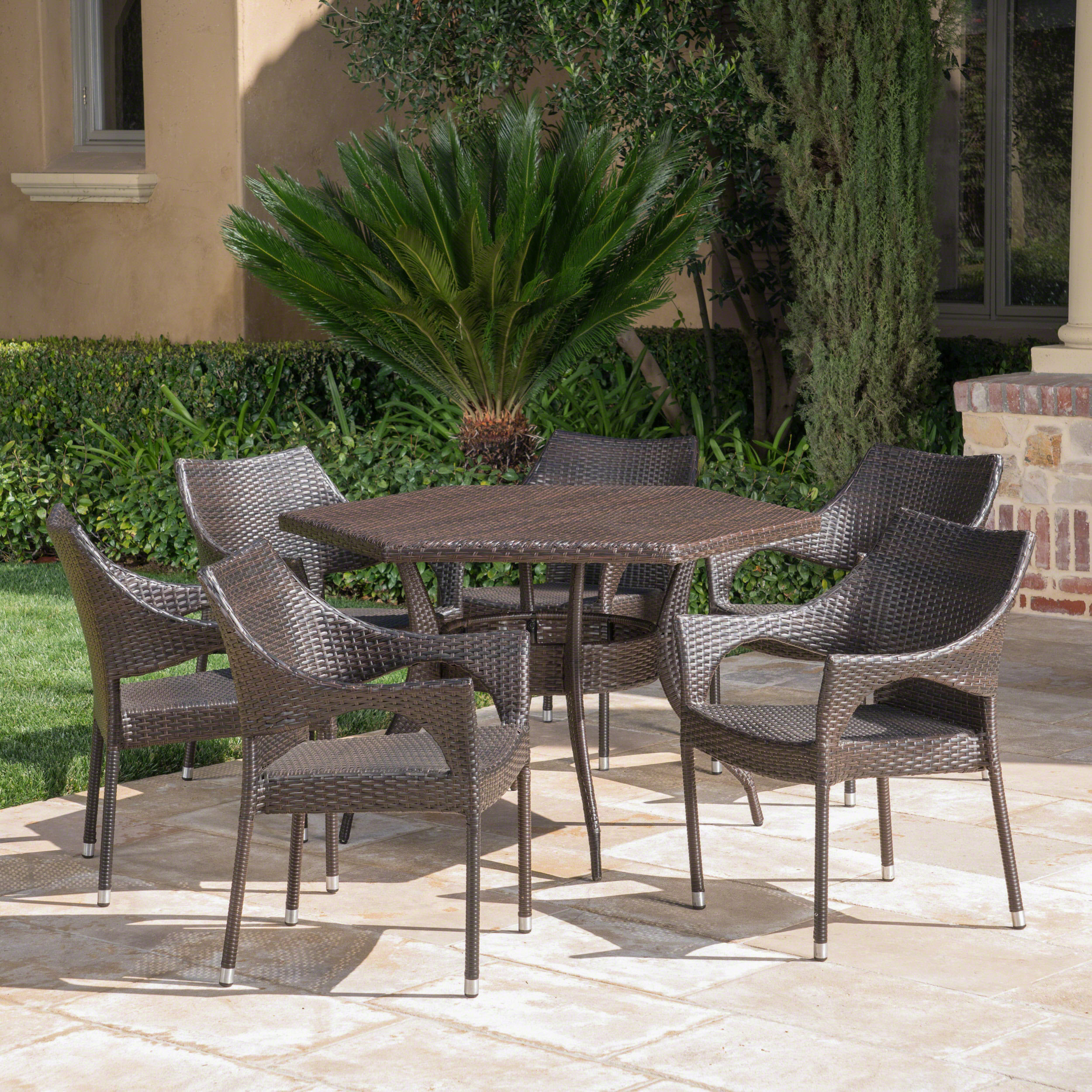 Wrought Studio Outdoor 7 Piece Dining Set Wayfair