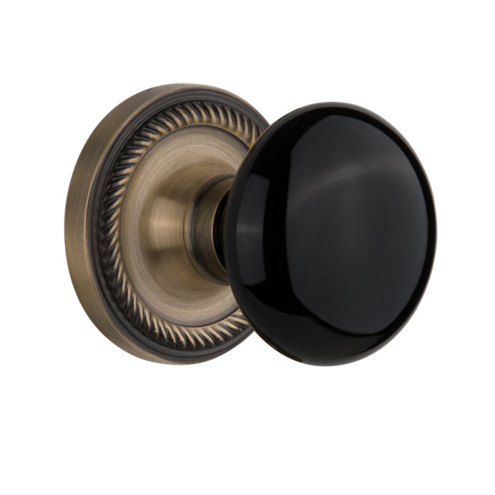 Antique Black Porcelain Door Knob