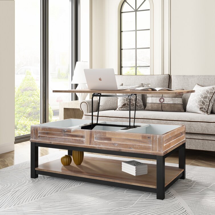 Details about   Lift Top Coffee Table with Hidden Storage Compartment Shelf Tabletop Table 