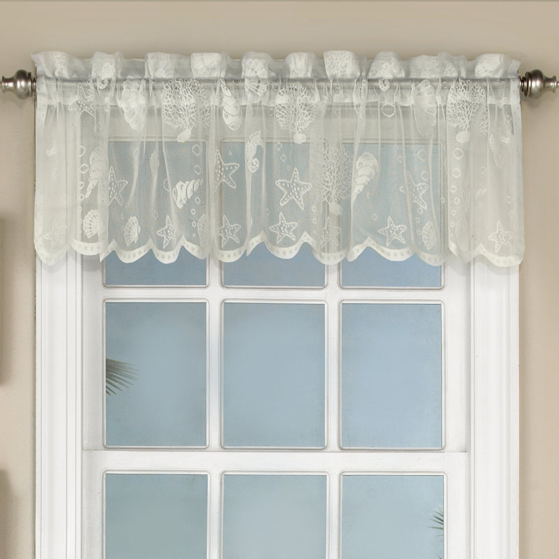 Highland Dunes Trinh Knitted Lace Kitchen 60 Window Valance