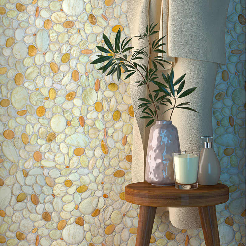 Retroart 3d Wall Panels 39 X 25 Tile In Stone Pebble Pearl Wayfair