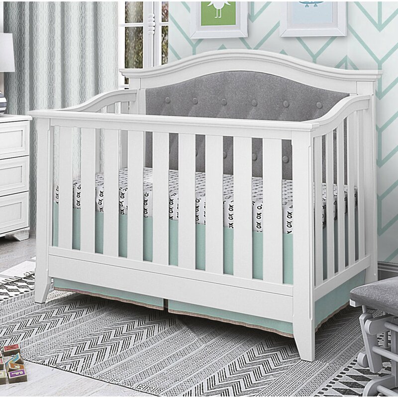 upholstered crib white