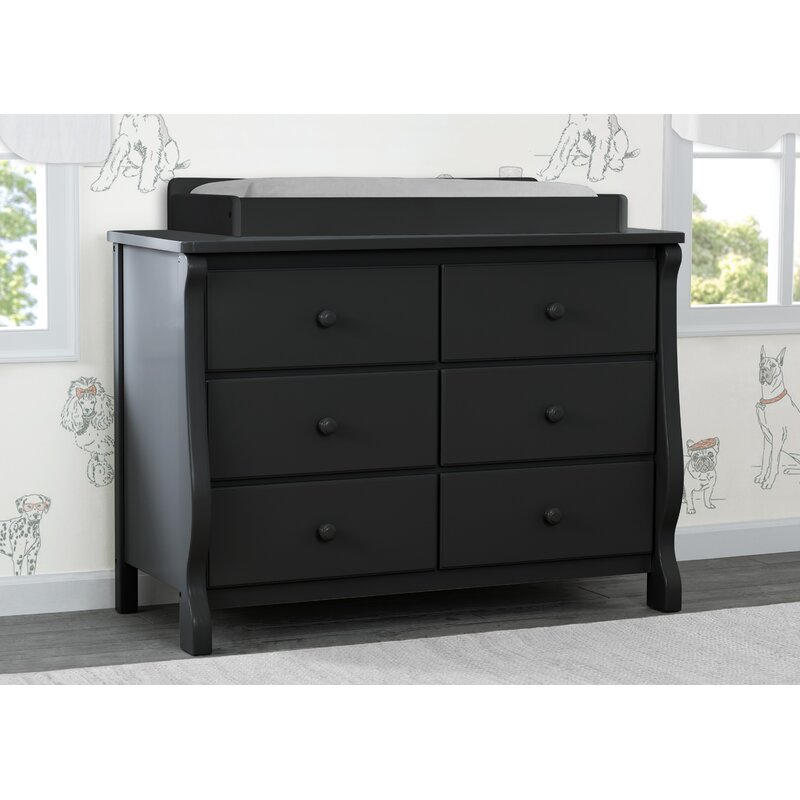 black changing table with drawers