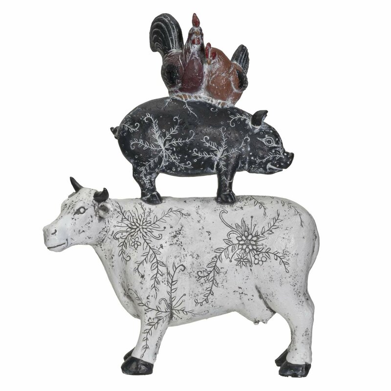 Gracie Oaks Gasi Stacked Cow Pig Chicken | Wayfair