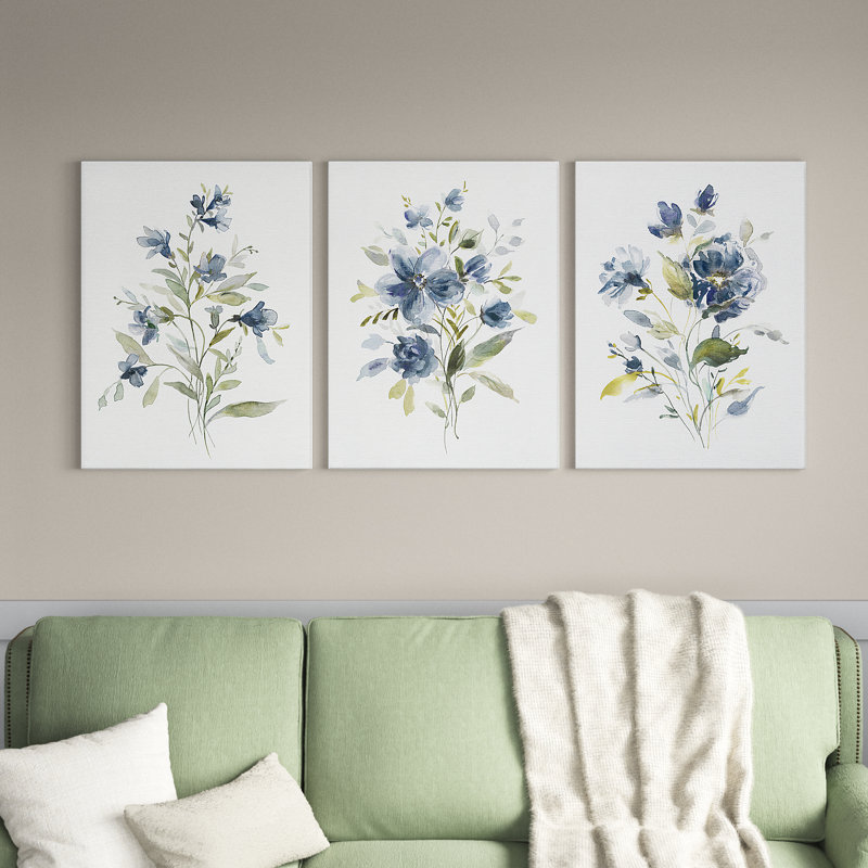 Linen Botanical I - 3 Piece Wrapped Canvas Print Size: 27" H x 54" W x 1" D
