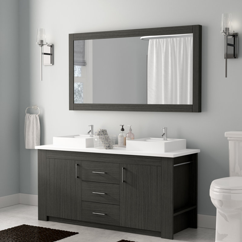 Wade Logan Glen Ridge 60 Double Bathroom Vanity Set With Mirror Glen Ridge 60 Double Bathroom Vanity Set With Mirror