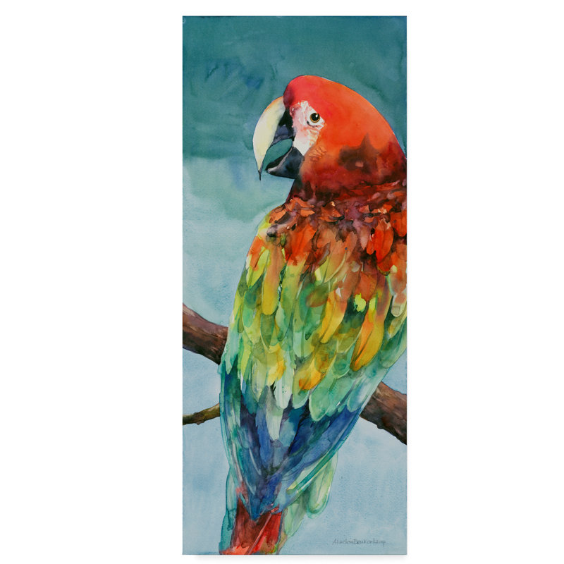 Trademark Art Parrot Watercolor Painting Print On Wrapped Canvas