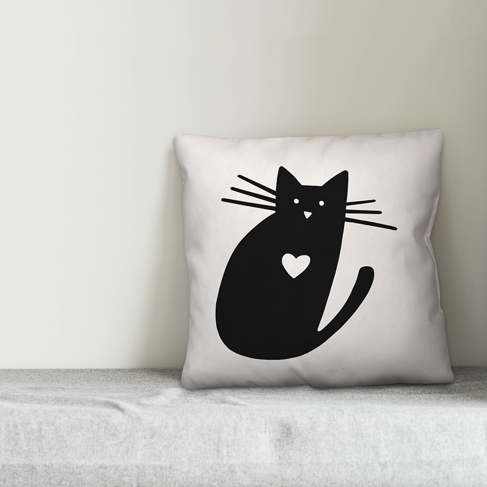 cat silhouette pillow