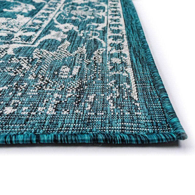 Charlton Home Arverne Fl Teal Indoor Outdoor Area Rug Charlton Home Arverne Fl Teal