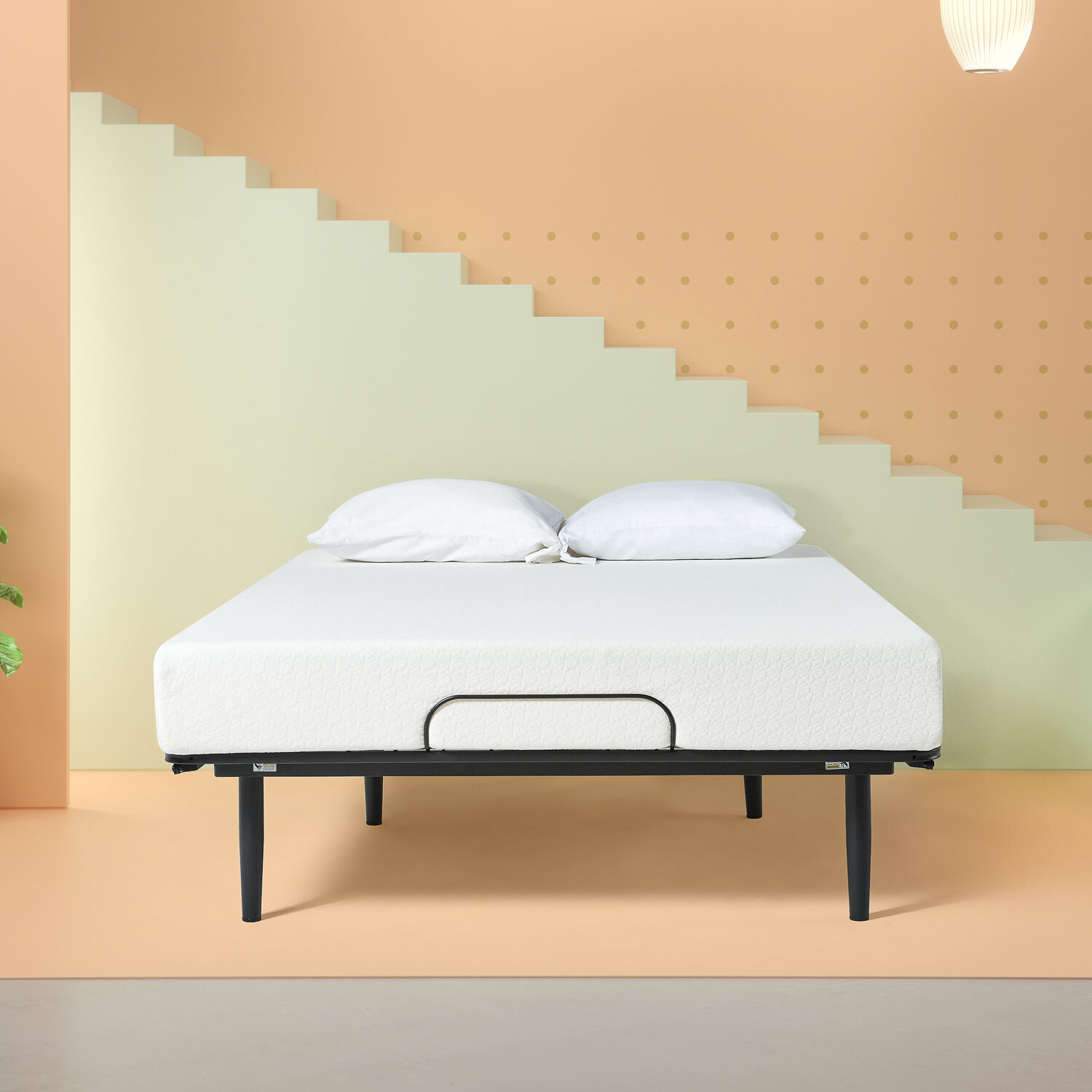 Bedroom Furniture Adjustable Black Steel Bed Frame Twin Full or Queen Size 