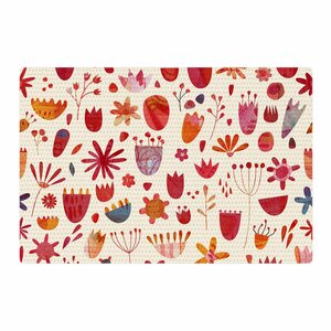 Nic Squirrell Spring Flowers Pink/Red Area Rug