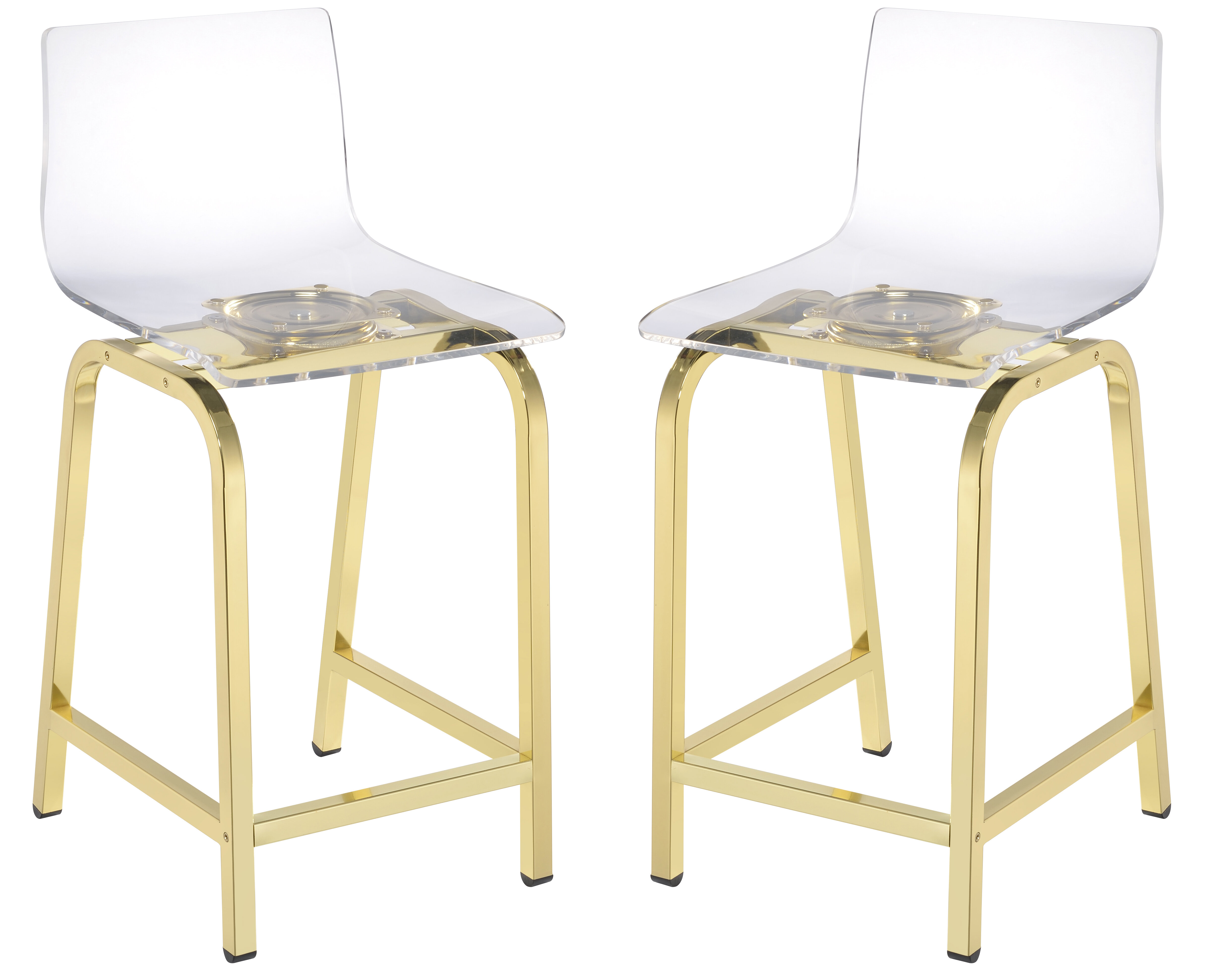 Set Of 2 Modern Tear Back Ghost Bar Stool Chairs Transparent Clear Acrylic Home Garden Furniture Modern Bar Stools