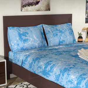 Hanne Marble Print 400 Thread Count 100% Cotton Sheet Set