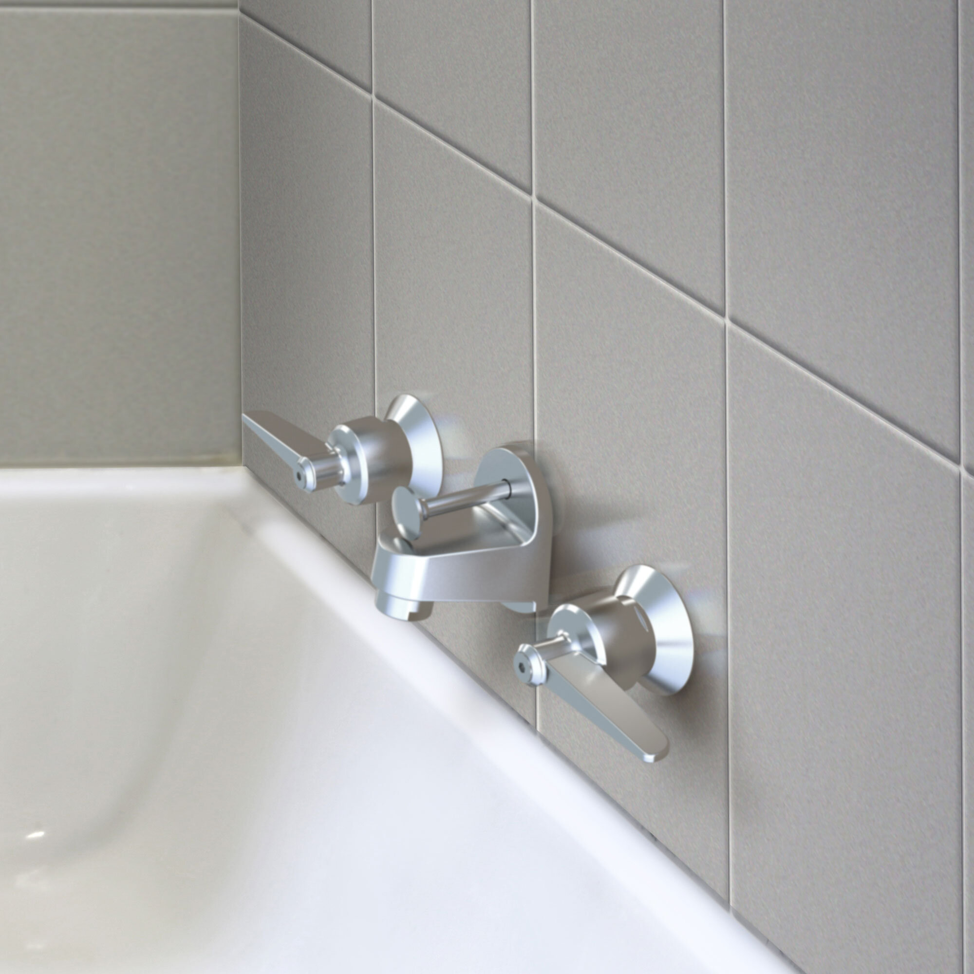 Central Brass 1177-A 1.2 GPM Double Handle Shelf Back Bathroom Chrome 