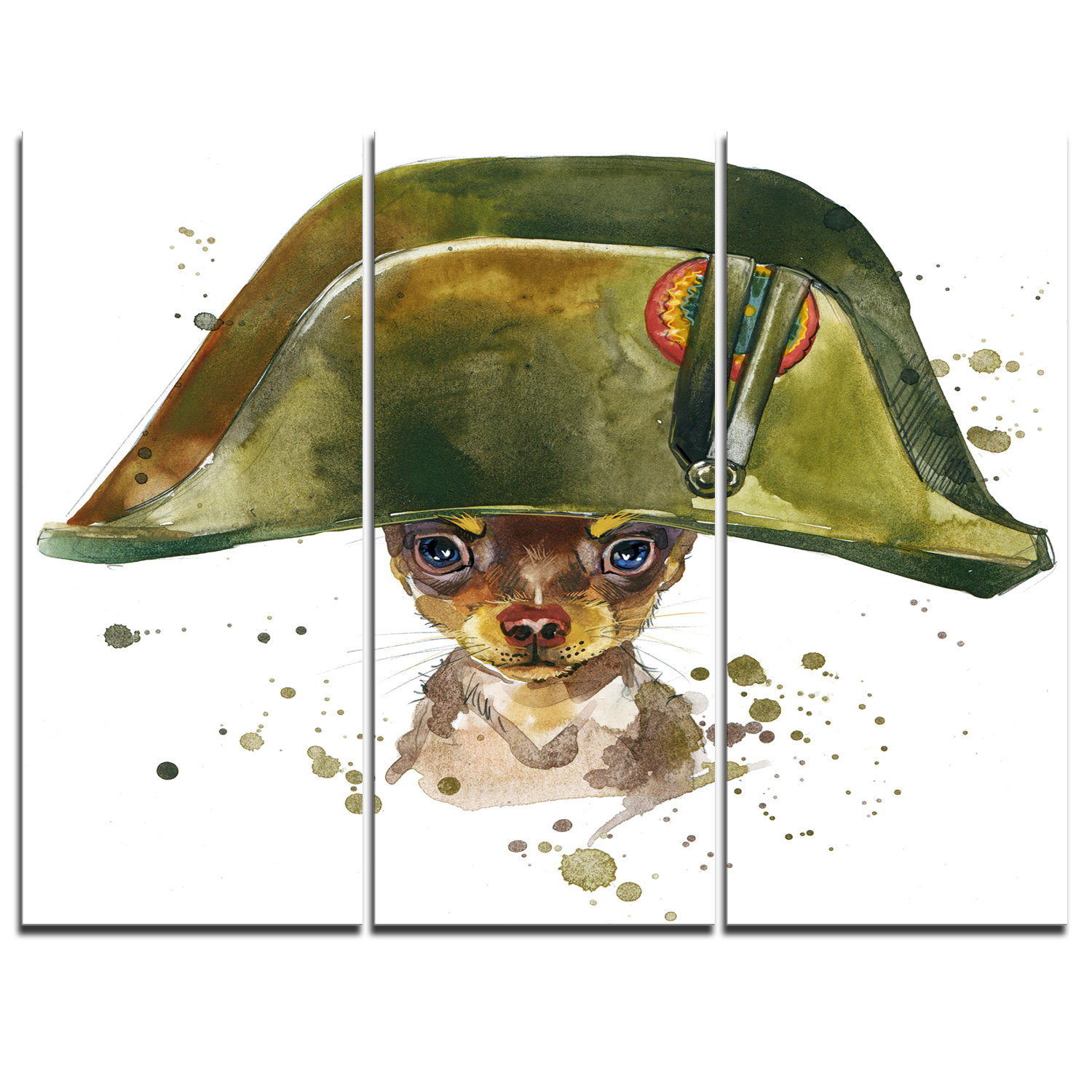 Designart Toy Terrier Dog Graphics Art 3 Piece Painting Print On Wrapped Canvas Set Wayfair