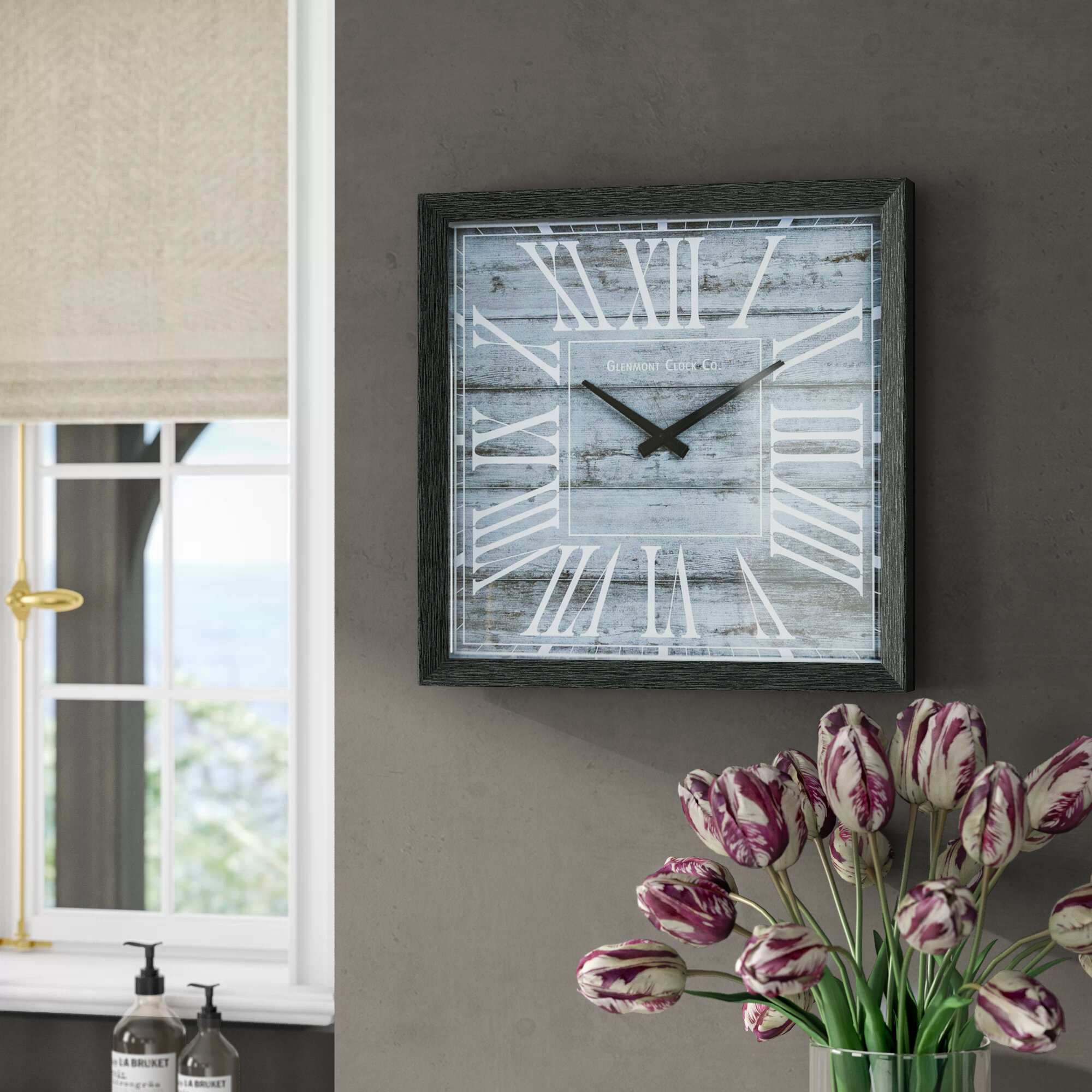 Details about   CAMY Classic Square Wall Clock for Home Décor with Black Frame Battery Operated 